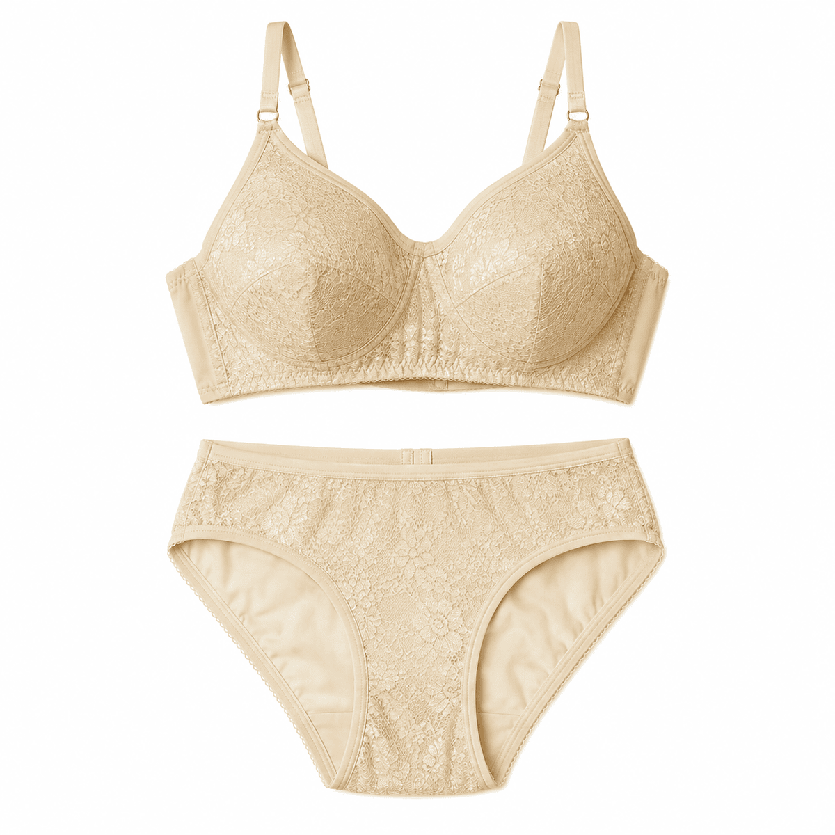 Net Non - Padded Lace Bra and Panty