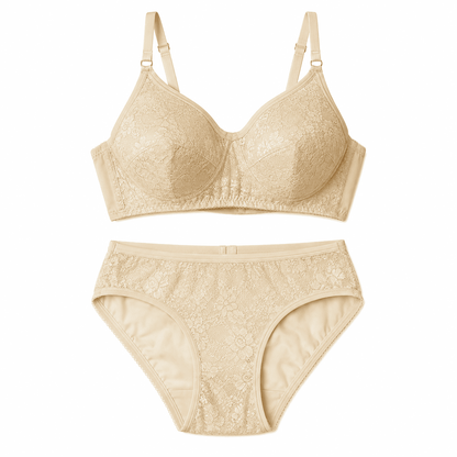 Net Non - Padded Lace Bra and Panty