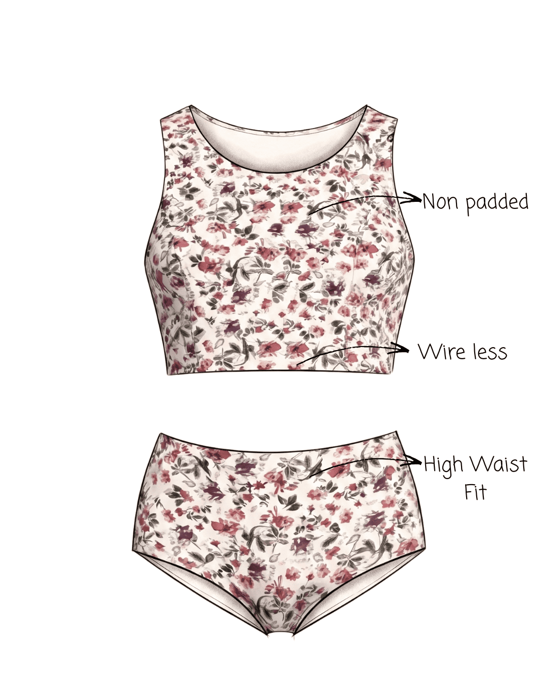 Set of 2 BloomFit Bralette & Panty