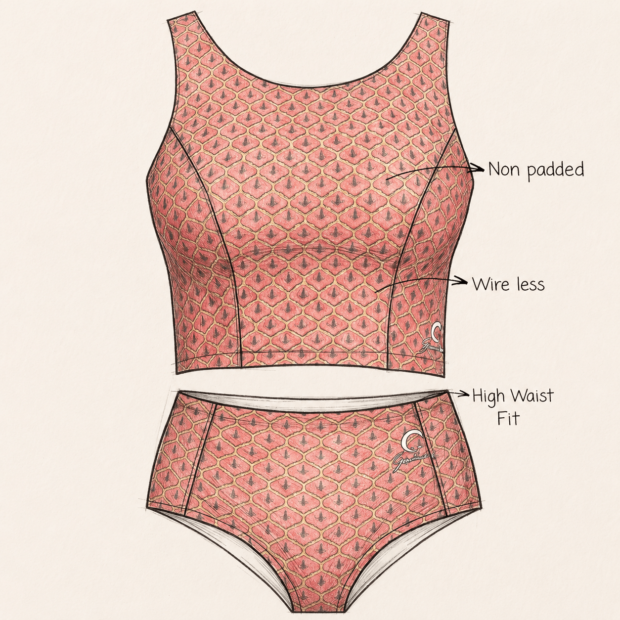 RoseGoldFit Bralette & Panty Set