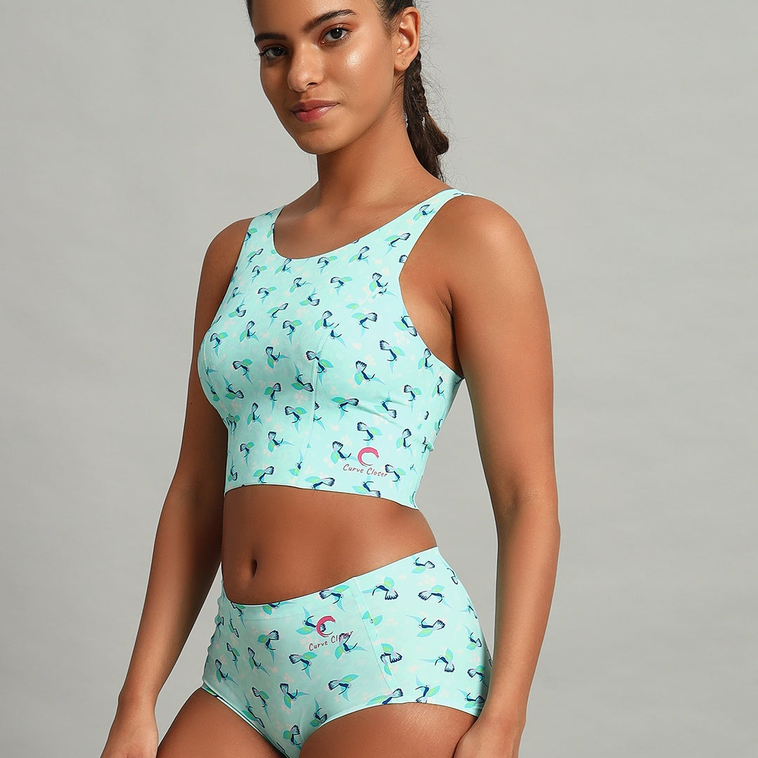 Mint Kingfisher Bralette & Panty Set