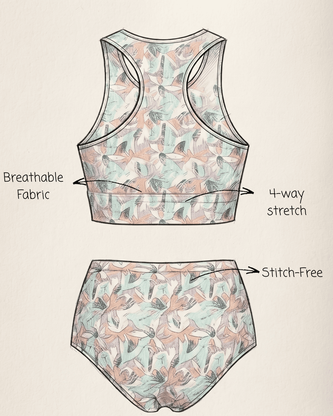 Set of 2 PetalFit Bralette & Panty