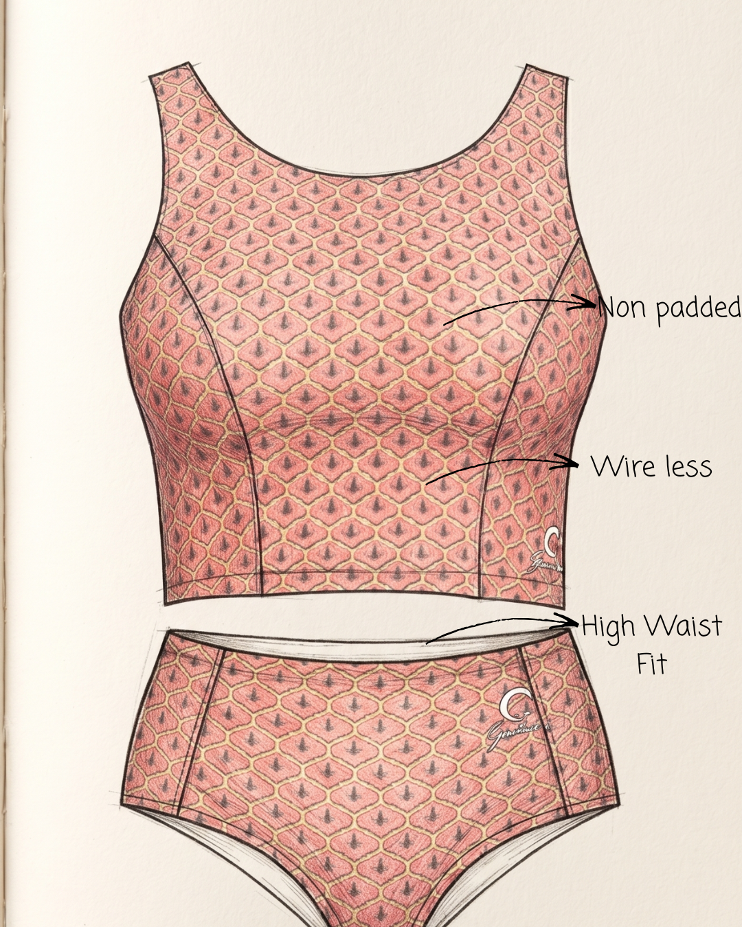 Set of 2 RosegoldFit Bralette & Panty