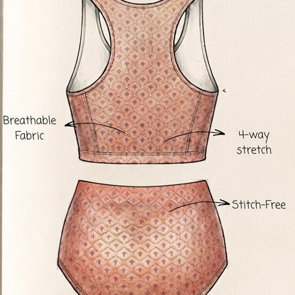 Set of 2 Rosegold Bralette & Panty