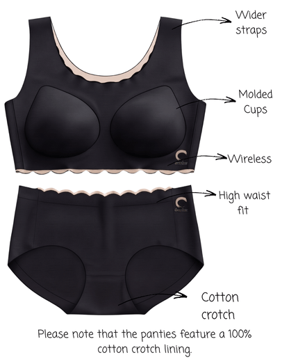 Set of 2 Black and Beige Everyday-Comfort