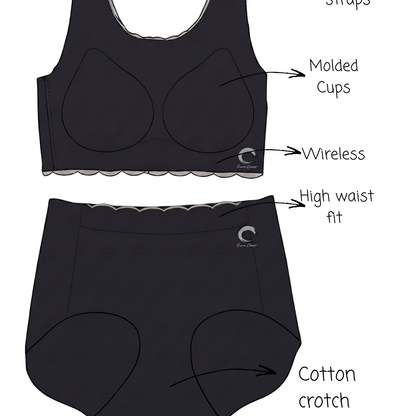Set of 3 Black and Grey Everyday-Comfort Set