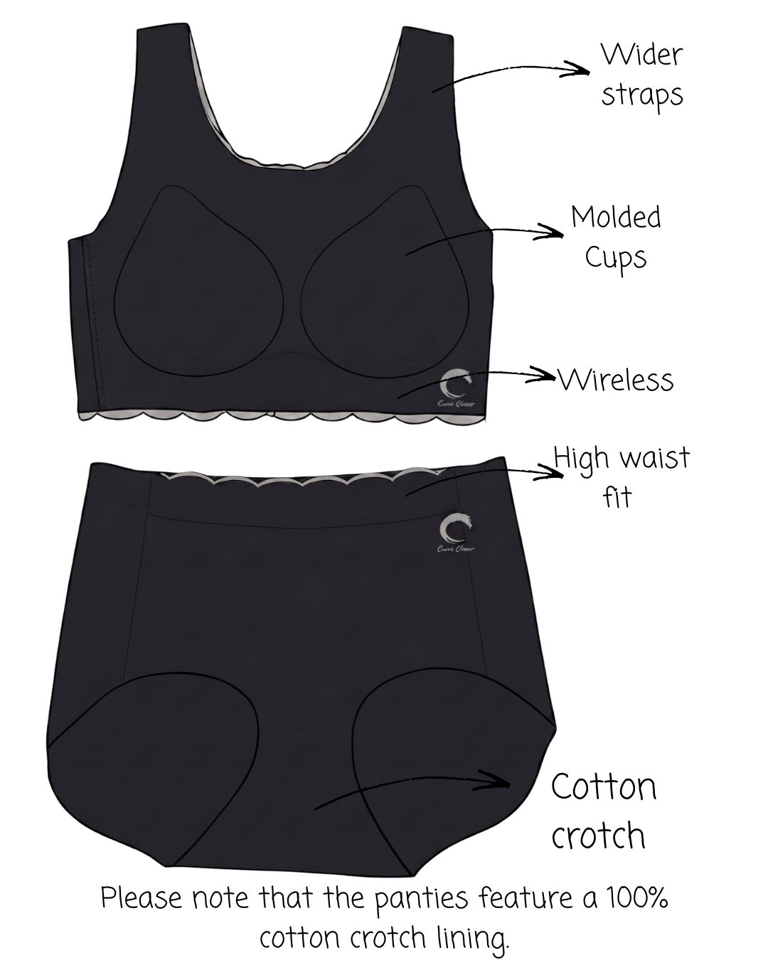 Set of 2 Black and Grey Everyday comfort
