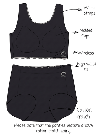 Set of 2 Black and Grey Everyday comfort