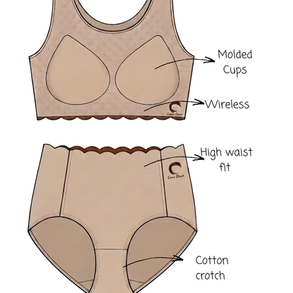 Set of 2 Hazelnut and Cappuccino