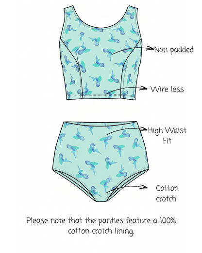 Set of 2 Mint Kingfisher Bralette & Panty