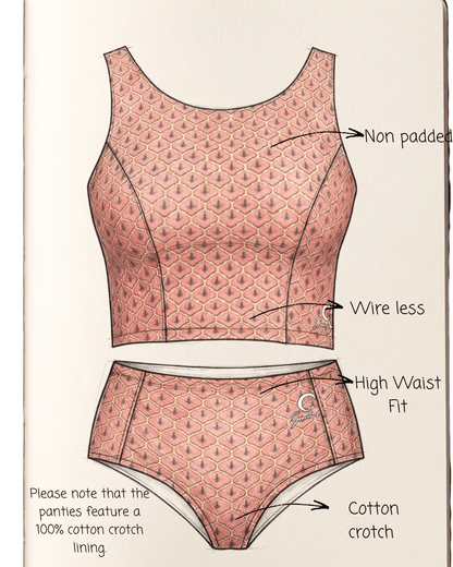 Set of 2 Rosegold Bralette & Panty