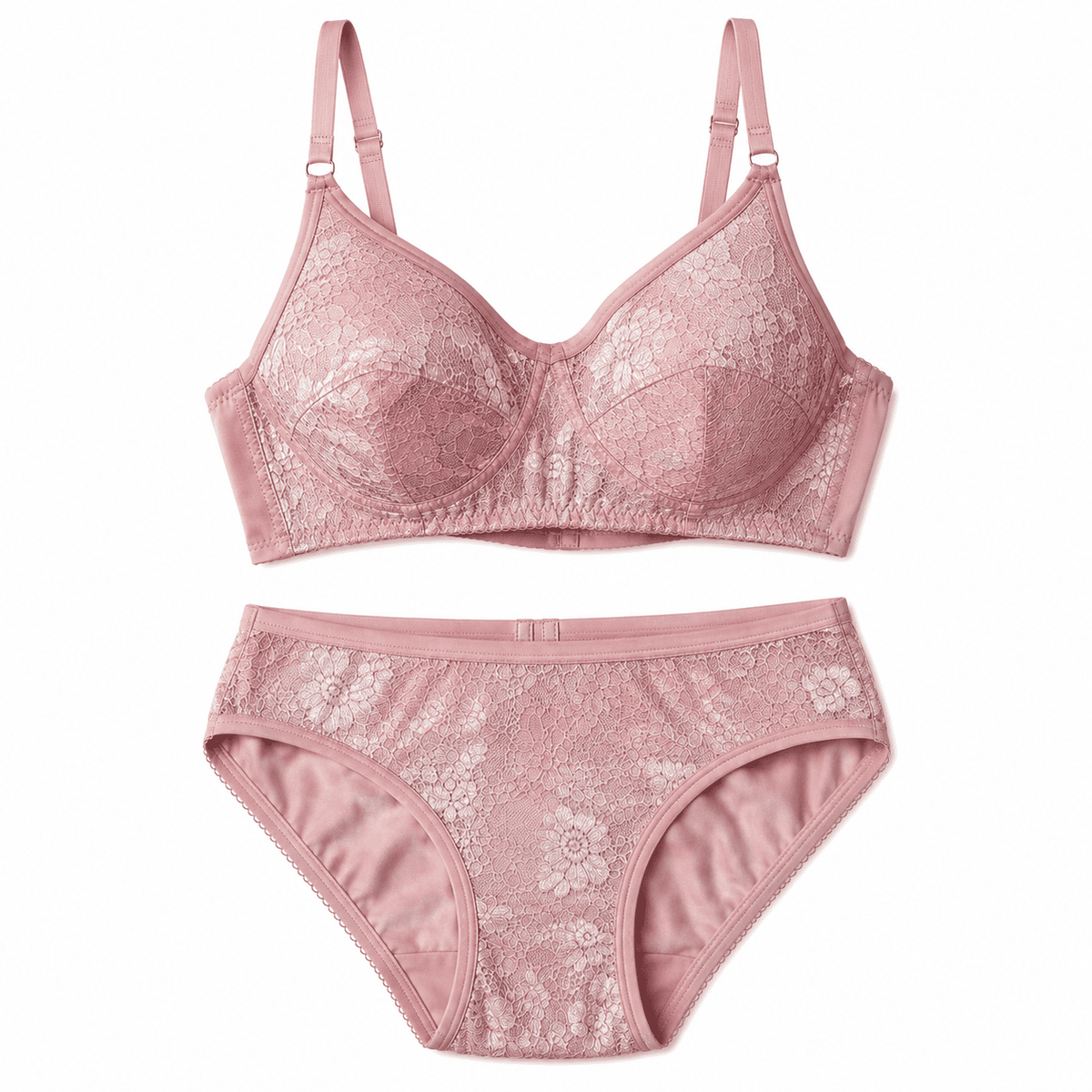 Net Non - Padded Lace Bra and Panty
